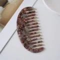 Acetate hair comb with stylish marble pattern, curved anti-static styling hair pick for daily use. - 12# Oval 11.8x5.3cm Turquoise Green Acetate Hair Comb