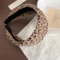 Retro brown leopard print headband, stylish fabric hair hoop for women everyday fashion - 8# Light Brown Hair Hoop