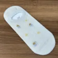 Lichte ademende katoenen mesh sokken voor dames, comfortabele onzichtbare enkelsokken zomers. - Eén maat / Abrikoos