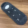 Detail view of dark grey floral mesh boat socks, lightweight and breathable for summer wear. - One Size / Dark Gray