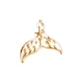 Oceaan stijl walvisstaart hanger roestvrij staal 18k goud DIY sieraden accessoire - Visstaartstijl / Wit
