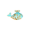 Blauw geëmailleerd walvis hanger roestvrij staal 18k goud oceaan stijl diy sieraden accessoire - Walvisstijl / Blauw