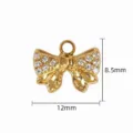 Gold bow rhinestone pendant charm for DIY jewelry making necklace bracelet accessories 8.5x12mm - 【9】Double Layer Bowknot Pendant