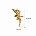 Χρυσό μενταγιόν νεράιδα από ανοξείδωση 22x14mm DIY αξεσουάρ κοσμημάτων γυαλιστερό - Ξωτικό