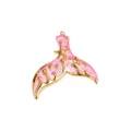 Verguld roestvrij staal roze geëmailleerde walvisstaart hanger DIY sieraden accessoire. - Visstaartstijl / Roze