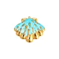 Roestvrij staal 18k verguld schelp hanger met blauw emaille DIY sieraden accessoires - Schelpstijl / Blauw