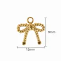 Gold beaded bow pendant DIY jewelry making component for bracelet and necklace design. - 【3】Beaded Chain Bowknot Pendant