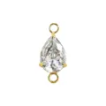 Ciondolo goccia in zircone rame placcato oro con doppio anello per accessori gioielli DIY. - Doppio Anello Goccia / Zircone bianco