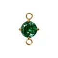 Connettore in ottone placcato oro zircone verde rotondo componente pendente gioielli - Doppio Anello Tondo / Zirconia Verde