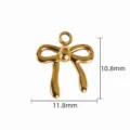 Gold Bow Metal Pendant DIY Charm Accessory 10.8x11.8mm Jewelry Making Components - 【10】Long Slender Bowknot Pendant