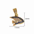 Gold fish pendant with blue and clear rhinestones DIY jewelry accessory size 11x6mm - 【11】Angelfish Pendant