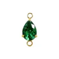 Pendente Zircone Verde Forma A Goccia Doppia Maglia Placcato Oro DIY Accessorio - Doppio Anello Goccia / Zirconia Verde