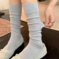 Zomer dunne katoen mesh ademende ballet stijl dames kuit sokken zoete stacking sokken - Blauw