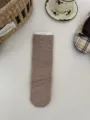 Retro bruine sokken met volants voor dames, zoete ruitvormige gebreide wintersokken. - Khaki