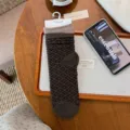 Herfst retro bruine gestreepte middelhoge damessokken, comfortabele gebreide sokken. - Helemaal Klein Argyle