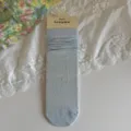 Lichte blauwe zomer sokken mesh opengewerkt katoen mid kuit slouch mode dames - Eén maat / Zeezoutblauw