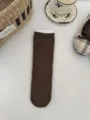 Retro bruine geruilde halflange sokken met ruitpatroon, stijlvolle Koreaanse ins-look voor dames. - Donkerbruin