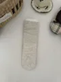 Light grey melange slouch socks for women, retro cozy mid-tube knit sock for daily wear. - Grayish White