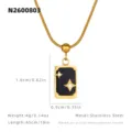 Collier pendentif carte de tarot en acier inoxydable avec pierre etoile bleue pour femmes. - Lapis-lazuli - L'Étoile / Pendentif 1.6x0.9cm