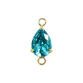 Ciondolo in zirconia cubica a goccia placcato in oro con doppio anello per gioielli DIY - Doppio Anello Goccia / zircone blu
