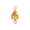 Ciondolo pendente doppio anello zircone giallo a pera in rame dorato per gioielli DIY - Doppio Anello Goccia / Zirconia Gialla