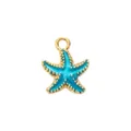 Ocean style επιχρυσωμένο μπλε σμαλτένιο αστέρι θάλασσας μενταγιόν για αξεσουάρ DIY κοσμημάτων. - Αστερίας με Διακοσμητική Άκρη (Μπλε)