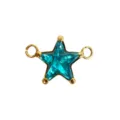Connettore stella in ottone placcato oro zircone doppio anello ciondolo gioielli fai - Doppio Anello Stella / zircone blu