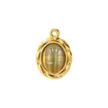Stainless steel cat eye stone pendant vintage oval diy necklace jewelry accessory gold - Twisted Oval Style / Light Yellow