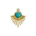 Bohemian 18k επιχρυσωμένο κρεμαστό με τυρκουάζ για κατασκευή DIY κοσμήματα αξεσουάρ - Σχήμα Βεντάλιας - Τιρκουάζ (31)