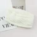 Fascia in maglia bianca foderata in pile, scaldaorecchie largo invernale accessorio capelli. - Bianco