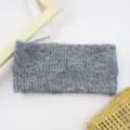 Fascia Lavorata A Maglia Grigia Tinta Unita A Coste Larga Scaldaorecchie Sport Yoga - Grigio scuro