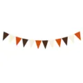 Autumn party triangle bunting banner brown orange cream fabric flags decoration - Cream+Orange+Coffee Triangle Flags