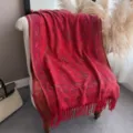 Scialle con frange jacquard cachemire rosso, sciarpa lunga etnica da donna primavera autunno. - Rosso Paisley (Stile H)