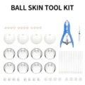 DIY squeeze ball material kit with clear shells, filling syringe, tools, and plugs. - Handmade Ball Set 2