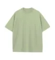 T-shirt vert uni à manches courtes et épaules tombantes en coton 230g pour homme variante. - Vert clair