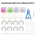 DIY squeeze ball material kit with hollow ball skins, colorful beads, and tools for crafting. - Handmade Squishy Material Pack 1 (Bagged)