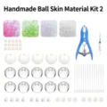 DIY squishy ball material kit components set with clear empty balls, beads, and tools. - Handmade Squishy Material Pack 2 (Bagged)