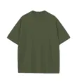 T-shirt uni en coton vert olive à épaules tombantes, haut à manches courtes casual homme. - Vert Militaire