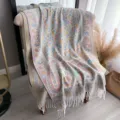 Ethnic style paisley jacquard tassel long shawl scarf for women spring summer fashion accessory - Paisley Beige (Style A)