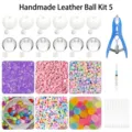 Kit de material de bola antiestrés DIY con carcasas transparentes y cuentas de colores. - Paquete de Material Squishy Hecho a Mano 5
