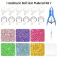 Kit de material para pelota antiestrés DIY esferas vacías cuentas de colores herramientas - Paquete de Material Squishy Hecho a Mano 7