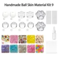Set de material para bolas antiestrés DIY con esferas transparentes TPR vacías y rellenos de color. - Paquete de Material Squishy Hecho a Mano 9
