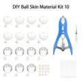 Kit de material para pelota squishy DIY con pieles vacías transparentes y blancas y herramientas. - Paquete de Material Squishy Hecho a Mano 10
