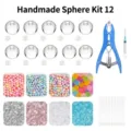 Kit de Material de Bola Antiestrés DIY Carcasa Transparente Rellenos Herramientas - Paquete de Material Squishy Hecho a Mano 12