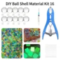 Kit de material de juguete antiestrés DIY bolas huecas transparentes accesorios con herramientas - Paquete de Material Squishy Hecho a Mano 16