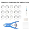15pcs 6cm pieles de bolas antiestrés transparentes kit de bricolage con herramientas - 15 Pcs Bolas Transparentes de 6CM