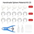 Kit de material de bola squishy 6cm conchas vacías transparentes blancas juego de herramientas. - Paquete de Material Squishy Hecho a Mano 23
