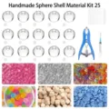 Kit de material para pelota antiestrés DIY transparente con herramientas y rellenos de colores. - Paquete de Material Squishy Hecho a Mano 25