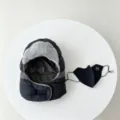 Winter warm trapper hat and mask set fleece lined thick windproof ushanka ski hat detail - One Size / Dark Gray