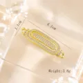 Gold plated brass cubic zirconia jewelry connector diy necklace bracelet clasp 4.1x1.1cm - Oval Bar Style (01) / Gold